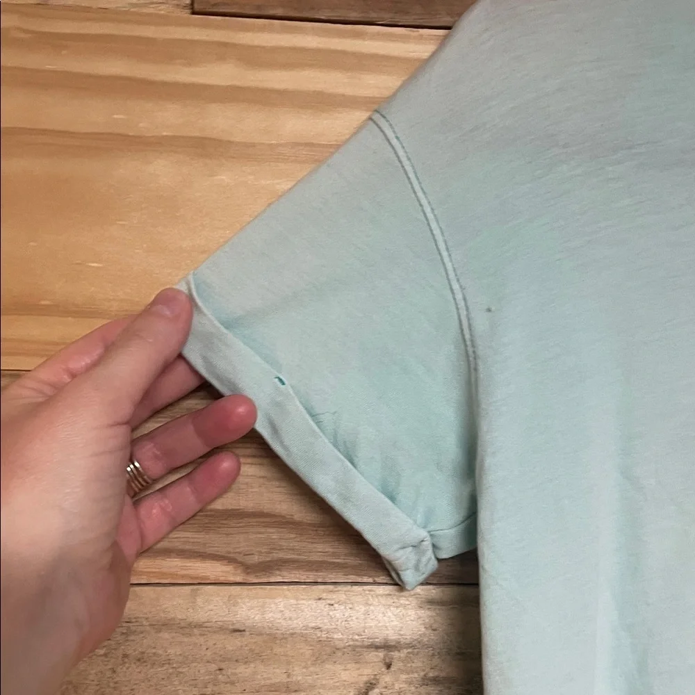 Justice Active size 10 Mint Green/White California Short Sleeve Short Crop Top